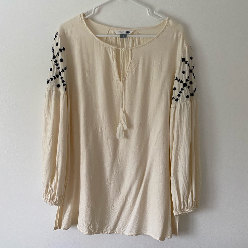 Old Navy Embroidered Poet Blouse | Size L